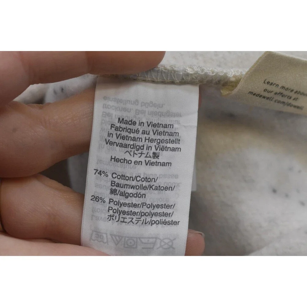 Madewell Sweatshirt Womens XS White Speckled Mock Neck Fleece Pullover Buttons - Picture 10 of 12